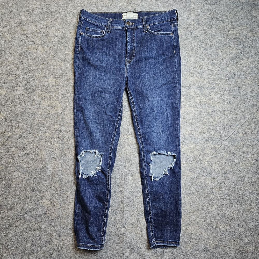 Free People FP Blue Skinny Distressed  Medium Wash Jeans Women’s W30R